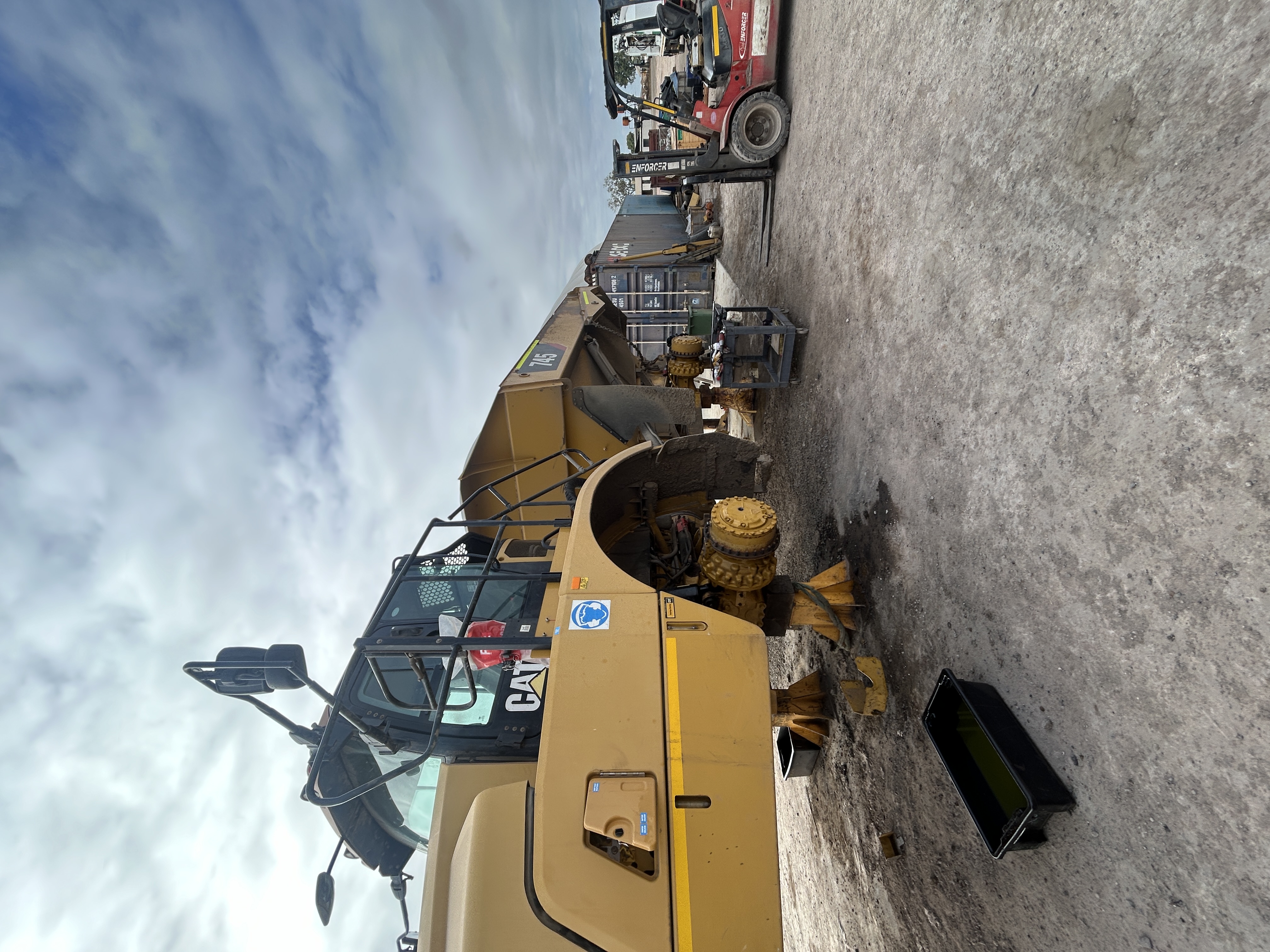 CAT grader on site