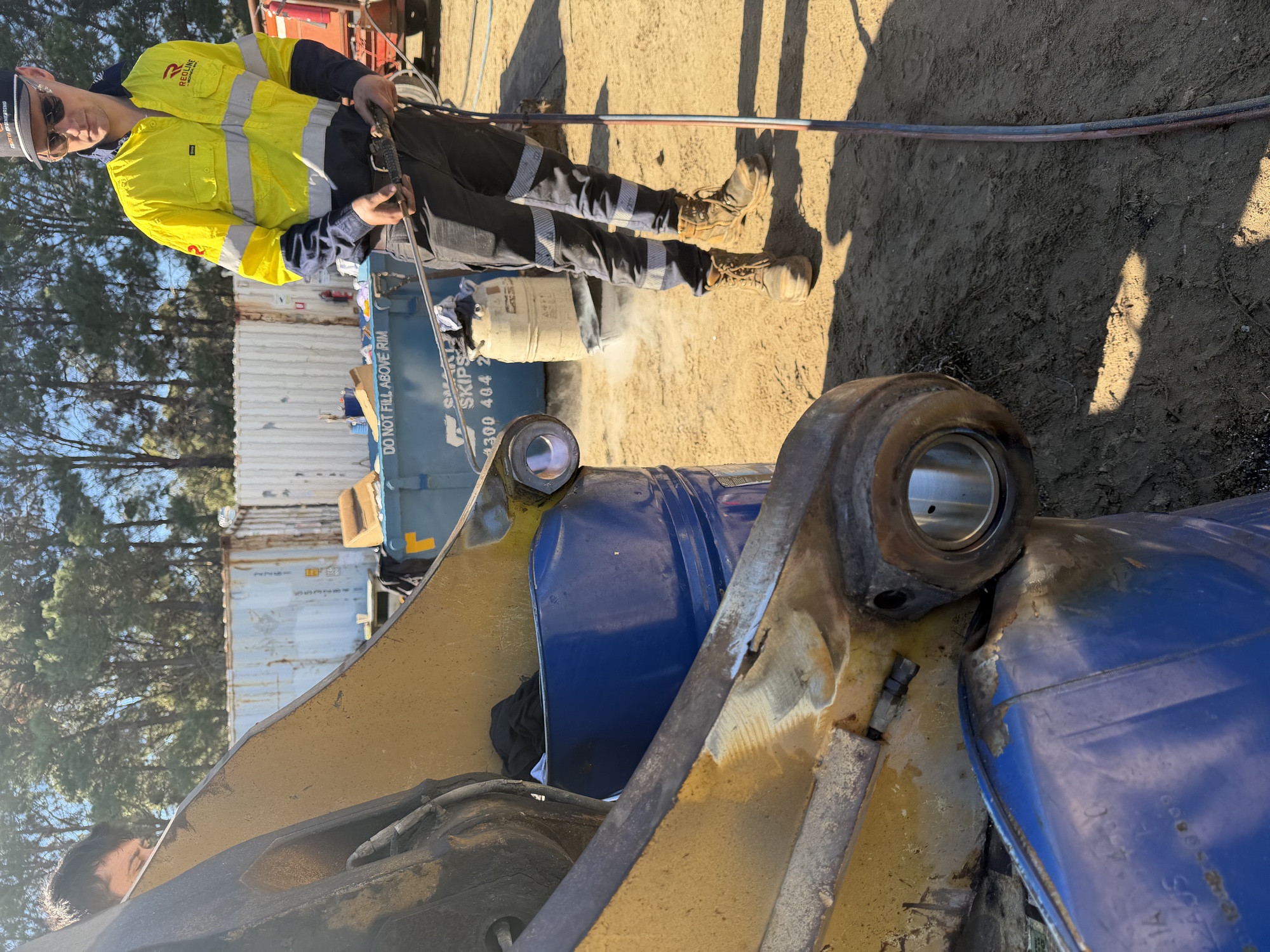 Bucket pin and bush replacement